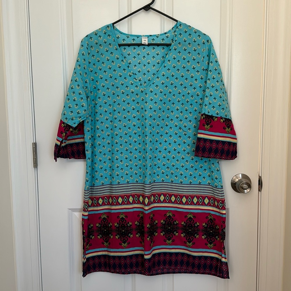 Old Navy brand lightweight printed swim coverup. Large. Light cotton fabric.